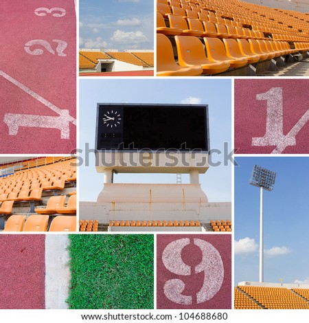 Stadium of Competitive athletics. collage background template for design work