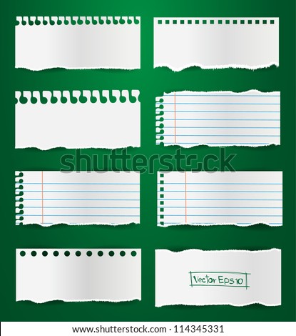 Collection note paper vector, ( Teared paper, Ripped papers )