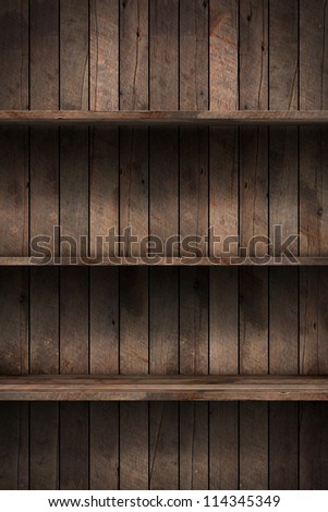 Wood shelf, grunge industrial interior Uneven diffuse lighting version. Design component