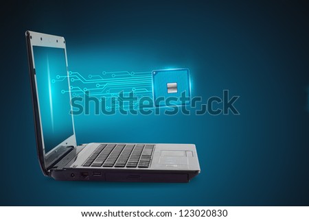 Laptop computer with electronic circuit board processor