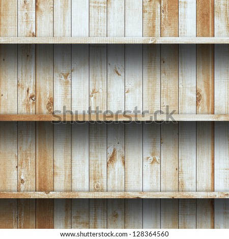 Wood Shelf, Grunge Industrial Interior Uneven Diffuse Lighting Version Design Component
