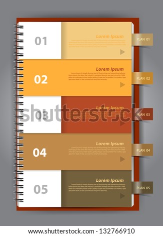 Notebook paper Modern Design template for infographics numbered Vector illustration Notebook paper Modern Design template for infographics numbered Vector illustration