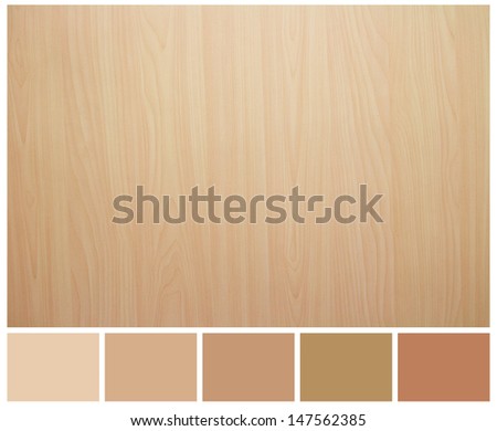 Seamless wood texture with colored palette guide for design work