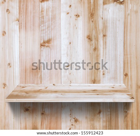 Wood shelf, grunge industrial interior Uneven diffuse lighting version Design component
