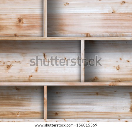 Wood shelf, grunge industrial interior Uneven diffuse lighting version Design component