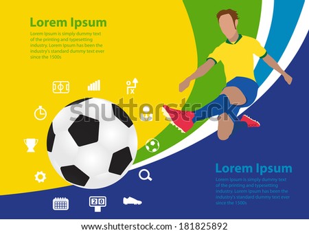 Soccer poster Brazil vector illustration template design Soccer poster Brazil vector illustration template design