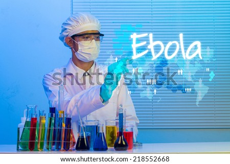 scientist creative drawing word ebola idea concept
