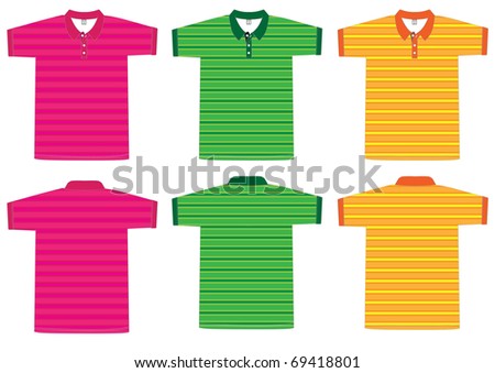 polo shirt template back. stock vector : Polo shirt