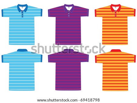 polo shirt template back. stock vector : Polo shirt