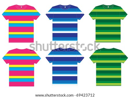 t shirt template back. stock vector : T-shirt design Horizontal Vector template. front and ack