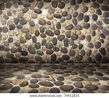 stone wall and stone floor. grunge industrial interior Uneven diffuse lighting version. Design component