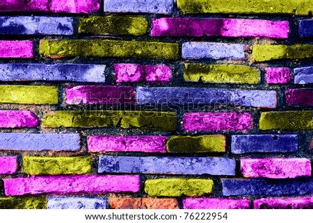 Texture of a colored brick wall. Useful as background for design-works.