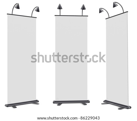 3D roll up banner display And lamp.  With Save path for Change the background