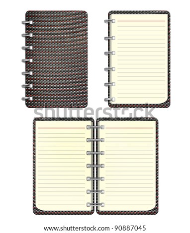 Gray notebook on white background
