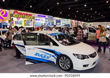 BANGKOK - DECEMBER 4: Car Audio Show Installation in Honda - streem car audio Zulex booth at the 28th Thailand International Motor Expo on December 4, 2011 in Bangkok, Thailand.