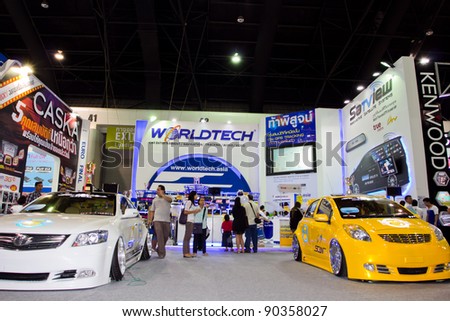 BANGKOK - DECEMBER 4: Car Audio Show Installation in Toyota - camry worldthech booth at the 28th Thailand International Motor Expo on December 4, 2011 in Bangkok, Thailand.