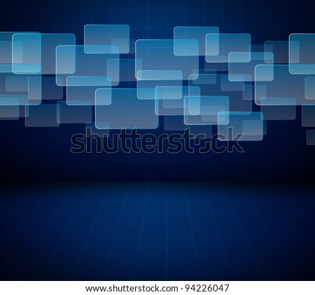Abstract modern room and touch screen interface