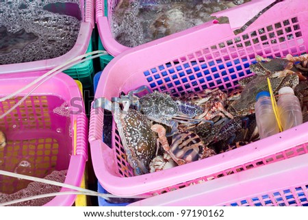 crabs seafood product at market from Thailand.