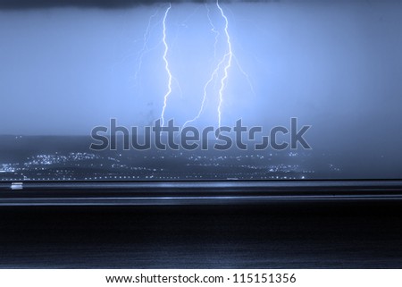 Lightning - blue photo filter
