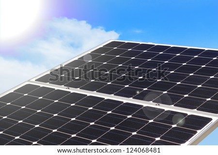 Solar Panel on a sunny day - lens flare effect