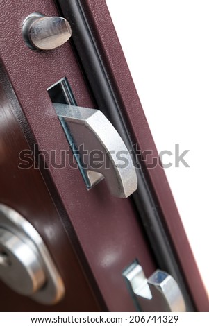 The door lock with keys in closed position