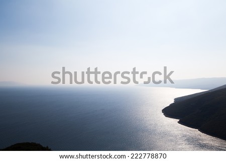 Breathtaking view of the sea from heights - dramatic light