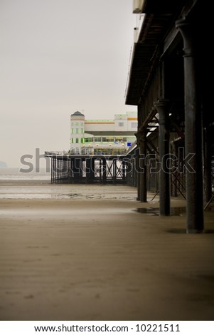 Weston-Super-Mare Grand Pier, Somerset, UK. Taken during Jan 2008 with the tide out.