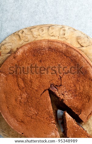 Gluten free chocolate orange cake made with ground almonds instead of flour