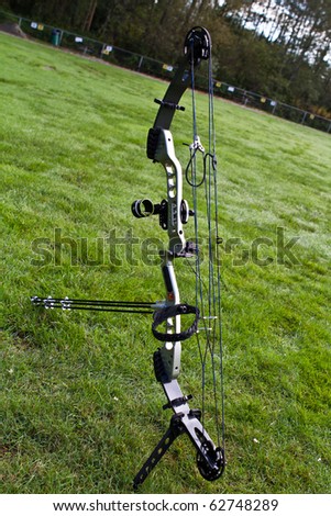 compound bow on grass