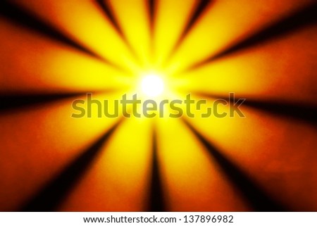 yellow disco dance light in a bright sun star shape