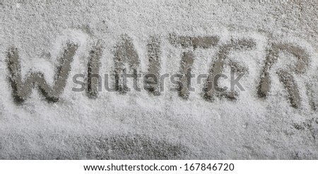 written in the cold snow the word winter