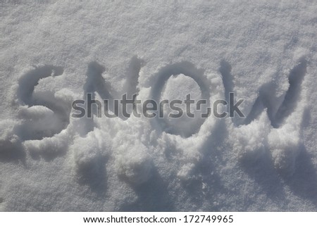 written the word snow
