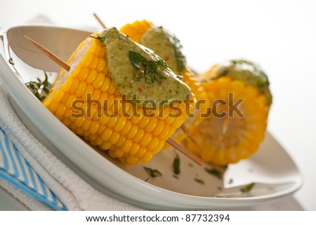 Sweet corn on a skewer