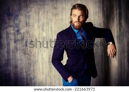 Portrait of a respectable handsome man in a suit. Men\'s fashion.