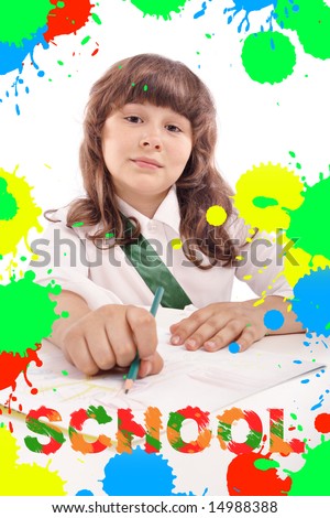 Portrait of a styled child. Theme: art, education, school