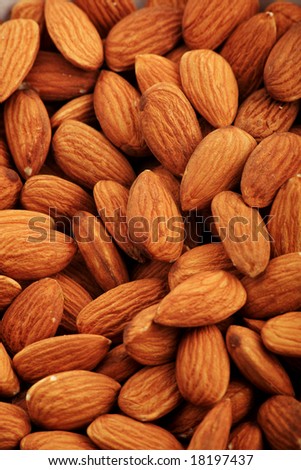 Natural form food: almonds background