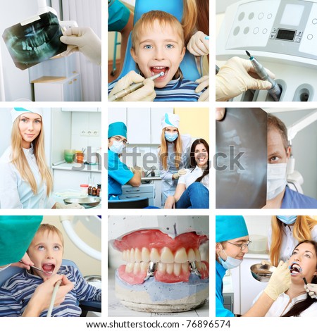Dental collge: work in clinic (dental surgery, healthcare, medicine)