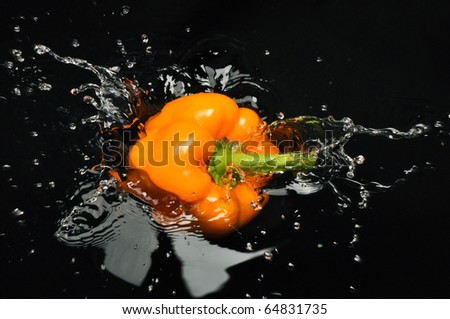Pepper splashing in water
