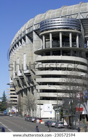 MADRID, SPAIN - APRIL 4: Monumental construction of a football stadium of Real in the heart Madrid, Spain on April 4, 2010