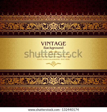 Vintage background antique victorian gold ornament baroque frame beautiful old paper royal card ornate cover page label floral luxury ornamental pattern template for design Vintage background antique victorian gold ornament baroque frame beautiful old paper royal card ornate cover page label floral luxury ornamental pattern template for design