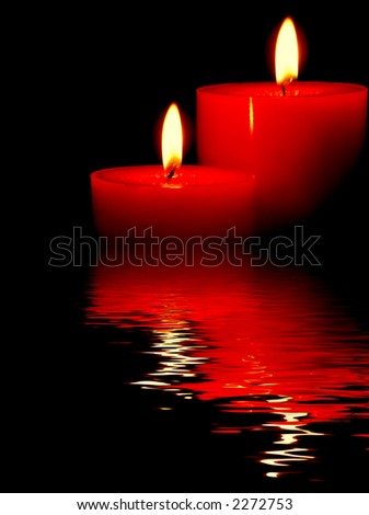 لو كنت أحد هذه الأشياء إيش راح تختاااار؟؟ Stock-photo-lovely-twin-candles-with-perfect-flames-in-rendered-water-2272753