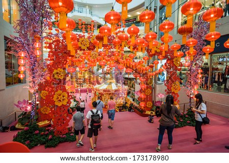 KUALA LUMPUR, MALAYSIA - JANUARY 22: chinese new year scenery in Pavilion Shopping Mall on 22 january, 2014 in Kuala Lumpur.