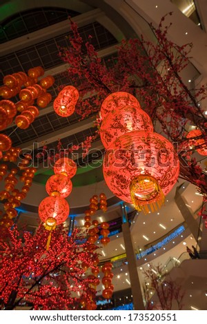 KUALA LUMPUR, MALAYSIA - JANUARY 22: chinese new year scenery in Pavilion Shopping Mall on 22 january, 2014 in Kuala Lumpur.