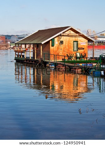 water house in river Sava, Belgrade, Serbia