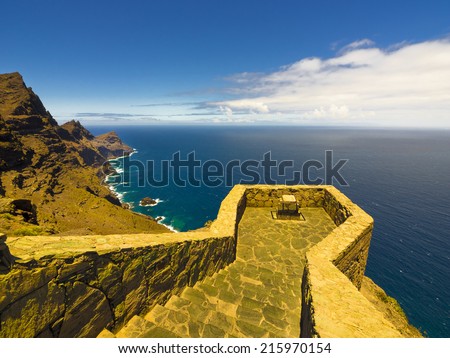 Amazing wild mountain landscape, untouched nature, Gran Canaria in the Atlantic Ocean, Canary Islands in  Spanish archipelago, Spain, Europe