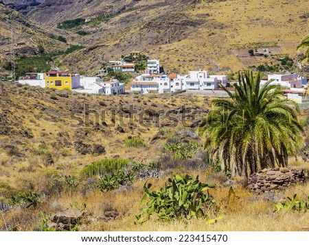 Amazing wild mountain landscape, untouched nature, Gran Canaria in the Atlantic Ocean, Canary Islands in  Spanish archipelago, Spain, Europe