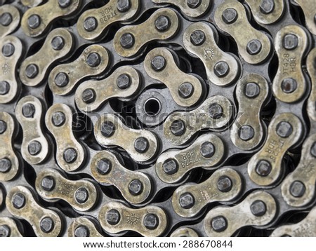 roller chains for machines close up