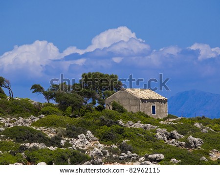 Old house on Greece Island, Mediterranean house