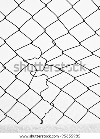 Fence Barbed Wire barbwire in which the fallen snow