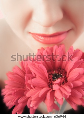 smelling the flowers (purposely softened for surreal feeling)